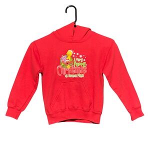 2012 Sesame Place Kids Red A Very Furry Christmas Hoodie Sweatshirt YS‎ Big Bird